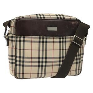 Burberry Nova Check Shoulder Bag Canvas Beige